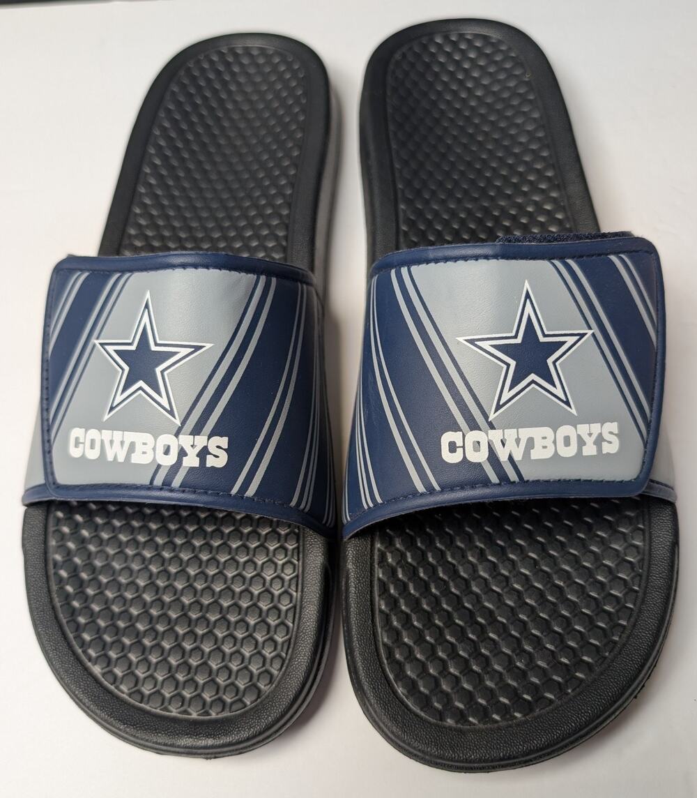 Dallas Cowboys Logo Comfort Slides MENS SZ XL 13-14 Summer Football Sandals NWOT